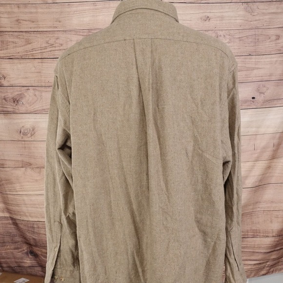 ROUNDTREE & YORKE BROWN LONG SLEEVE FLANNEL BUTTON DOWN SHIRT MENS SIZE XL - Picture 4 of 6